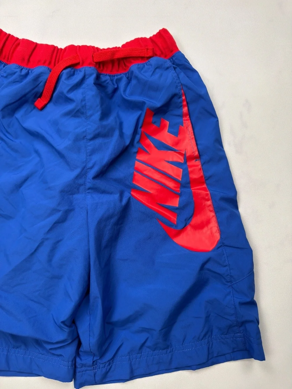 Nike Shorts Track Blue Red Logo Athletic Style - Boys XL